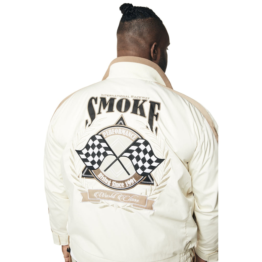 Smoke Rise Big and Tall Big and Tall - Euro Racing Windbreaker Jacket - Dune