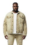 Big and Tall - Rip & Repaired Color Denim Jacket - Light Oak