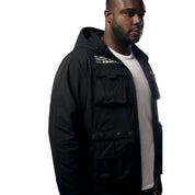 Smoke Rise Big and Tall Big and Tall - Windbreaker Utility Jacket - Black