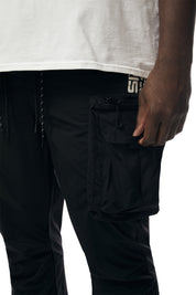 Big and Tall - Utility Windbreaker Pants - Black