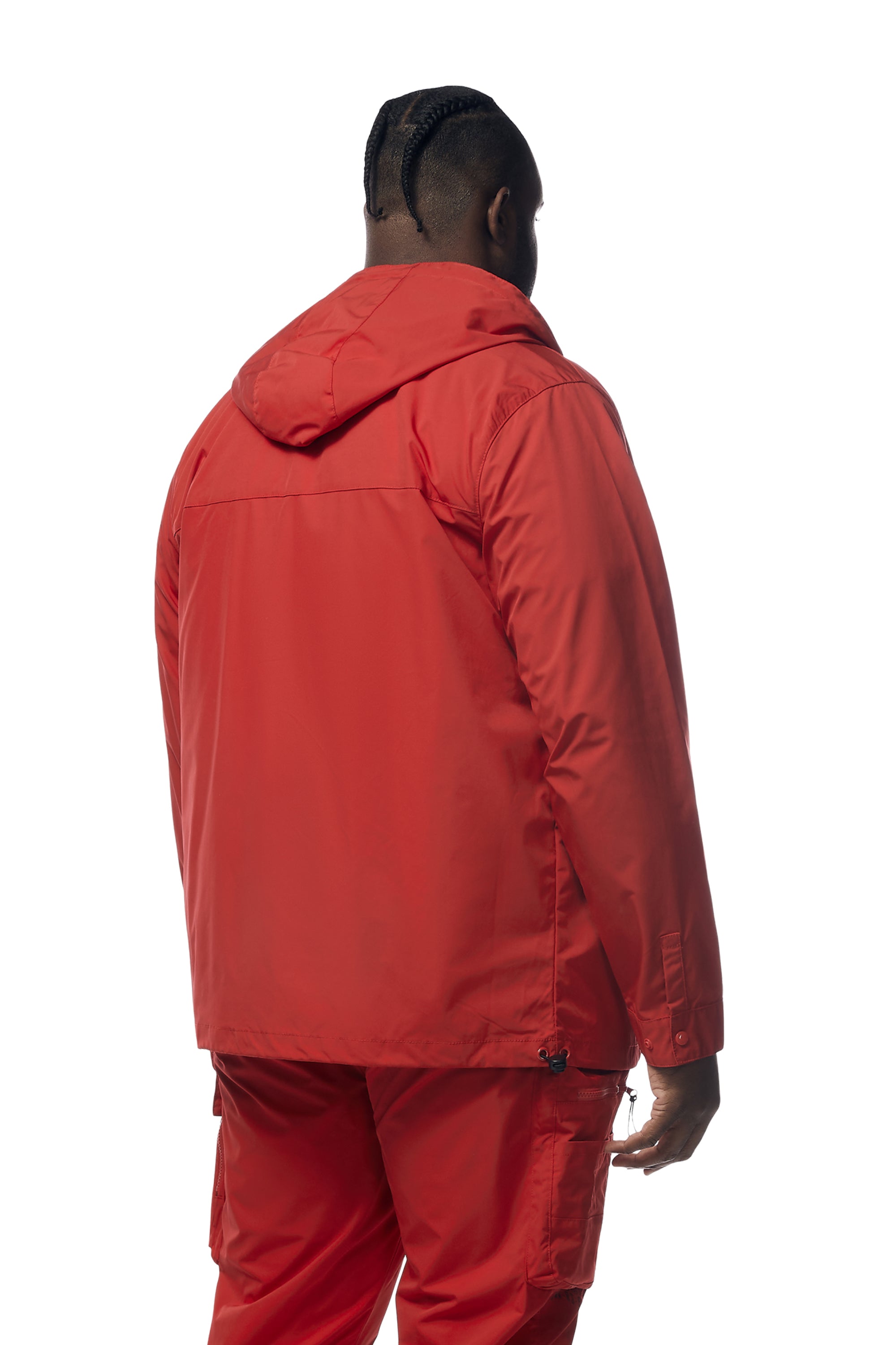 Big and Tall - Windbreaker Utility Jacket - Red