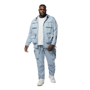 Smoke Rise Big and Tall Big and Tall - Utility Windbreaker Pants - Pale Blue