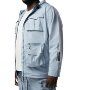 Smoke Rise Big and Tall Big and Tall - Windbreaker Utility Jacket - Pale Blue