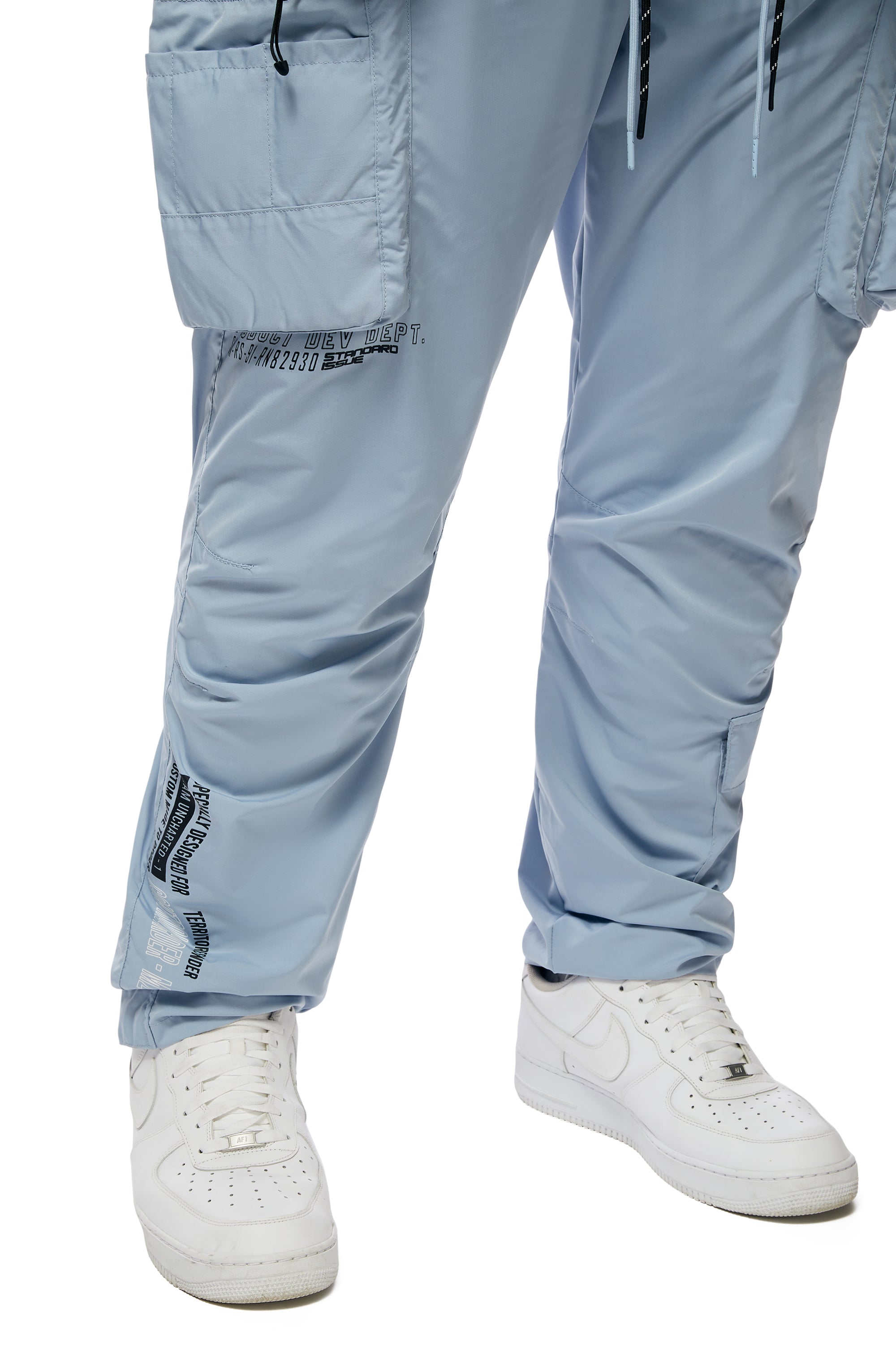 Big and Tall - Utility Windbreaker Pants - Pale Blue