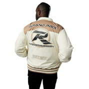 Smoke Rise Big and Tall Big and Tall - Windbreaker Racing Jacket - Chalk