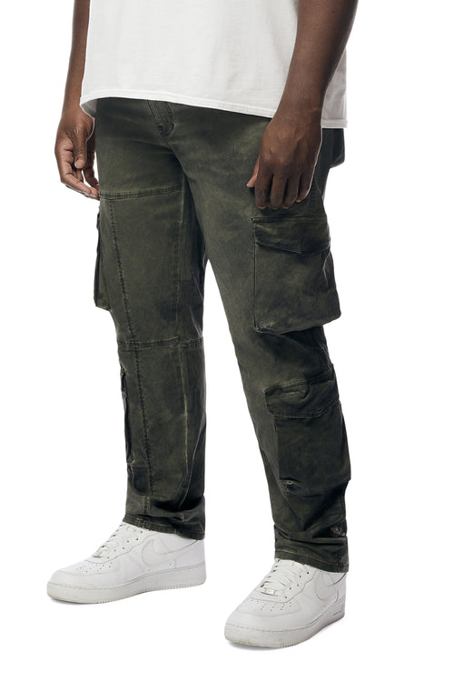 Big and Tall Multi Cargo Twill Pants - Prism Green