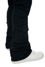 Big And Tall Utility Pocket Twill Pants - Jet Black