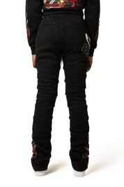 Stacked Racing High Rise Pants - Black