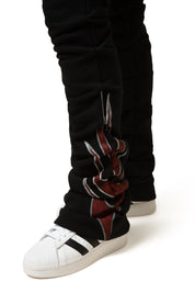 Stacked Racing High Rise Pants - Black
