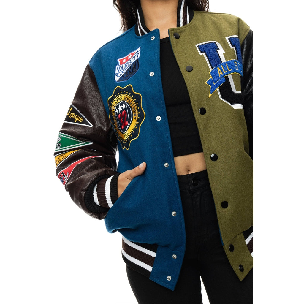 Smoke Rise All Star Varsity Jacket - Matcha Olive