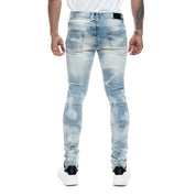 Smoke Rise Super Skinny Rip & Repaired Lightning Washed Denim Jeans - Bergen Blue