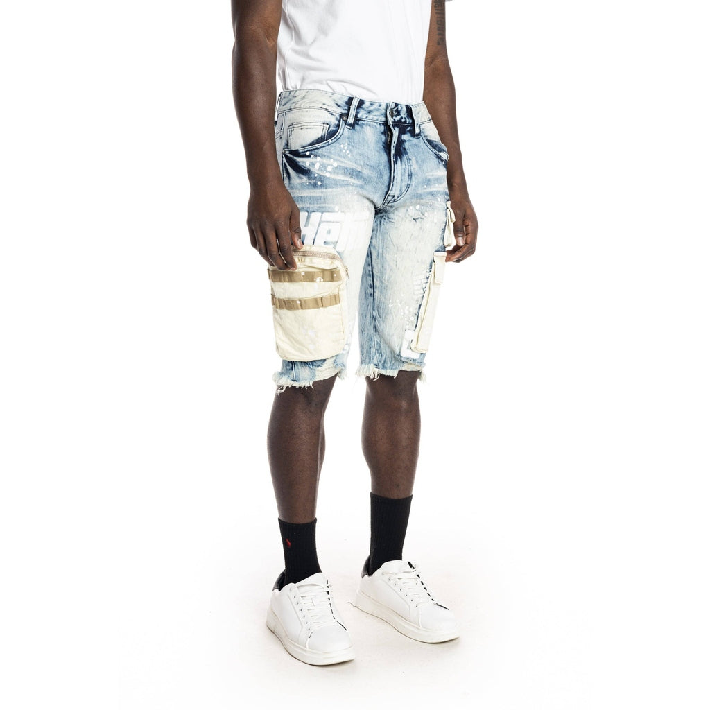 Smoke Rise Big and Tall Big and Tall - Utility Fashion Jean Shorts - Harvey Blue