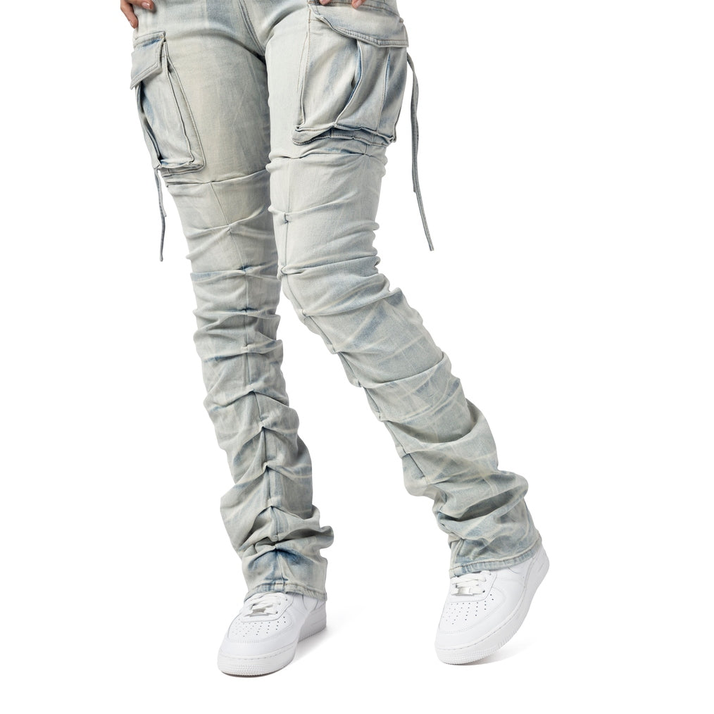 Smoke Rise RED High Rise Utility Bootcut Denim Jeans - Russel Blue