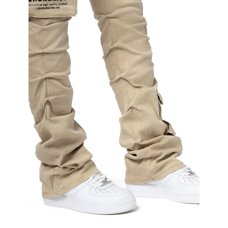 Smoke Rise RED High Rise Utility Stacked Twill Pants - Cappuccino