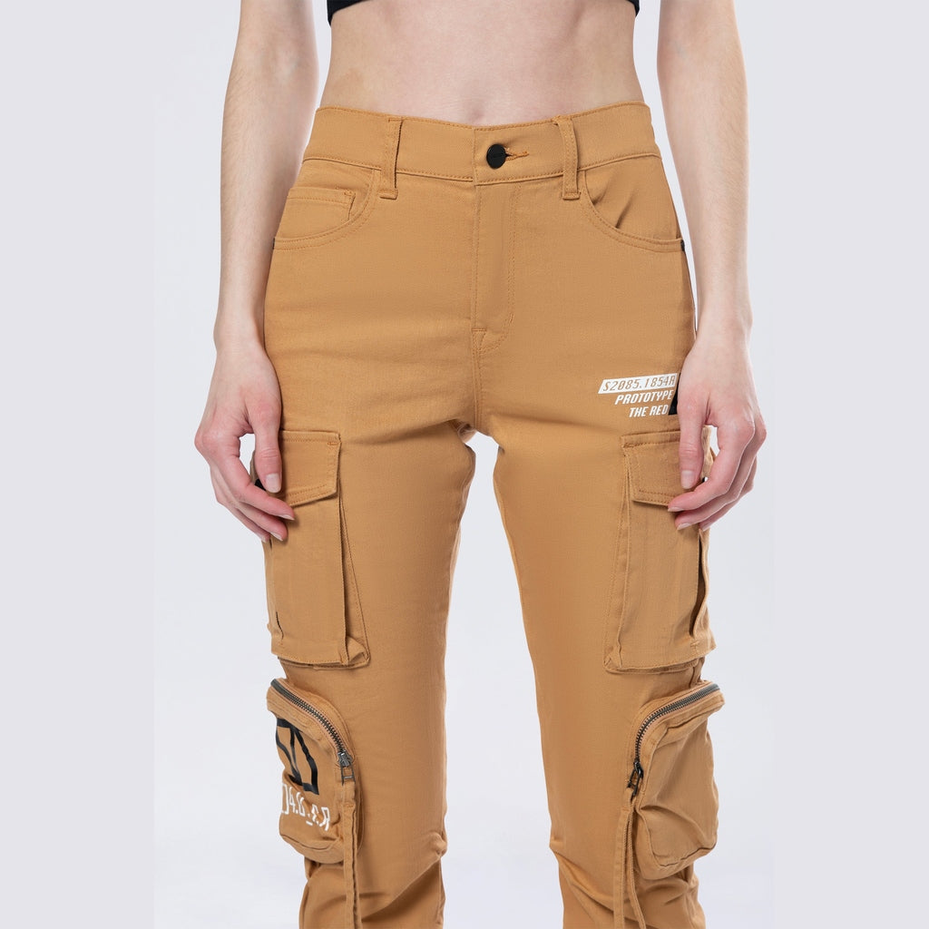 Smoke Rise RED High Rise Stacked Utility Twill Pants - Khaki