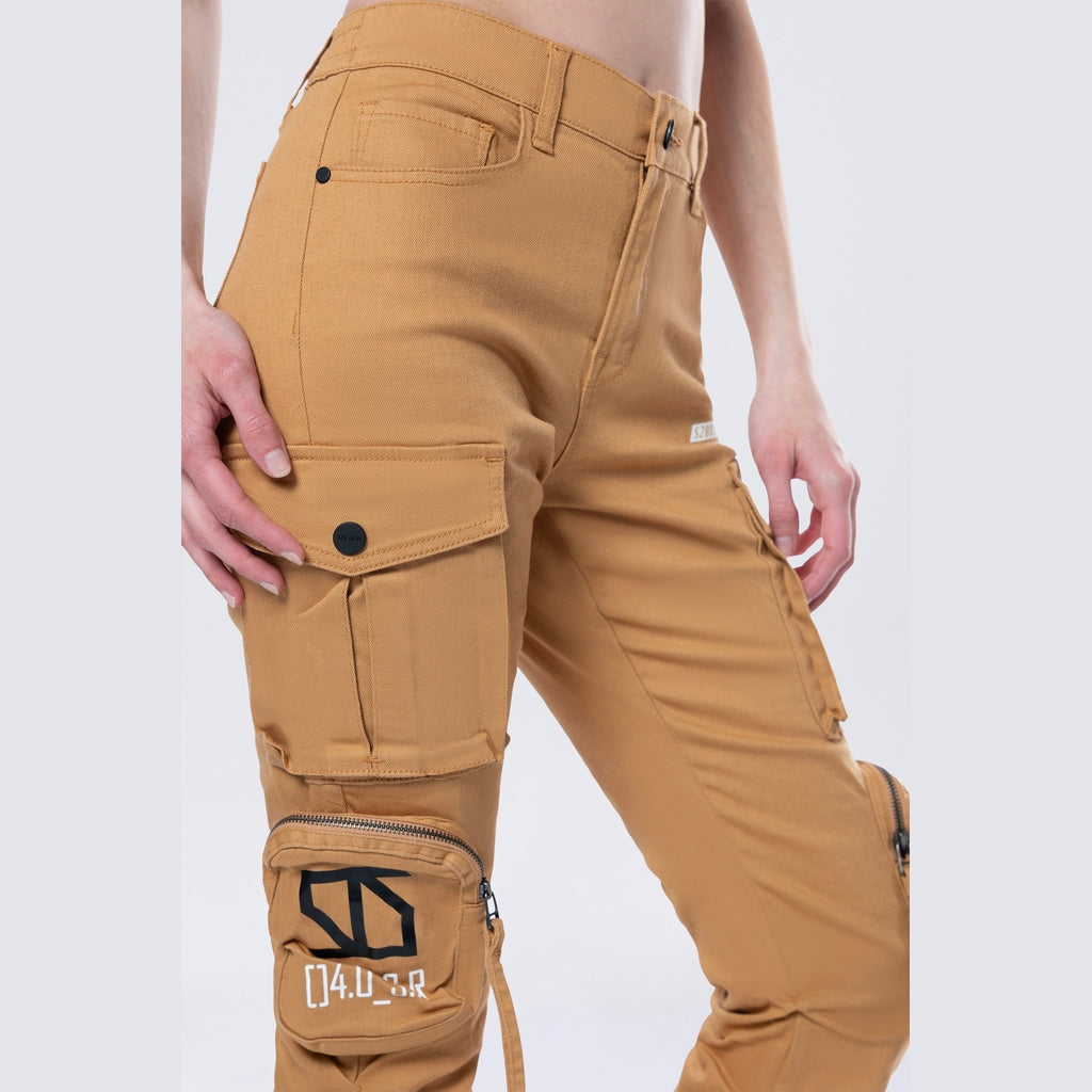 Smoke Rise RED High Rise Stacked Utility Twill Pants - Khaki