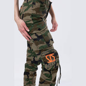 Smoke Rise RED High Rise Stacked Utility Twill Pants - Wood Camo