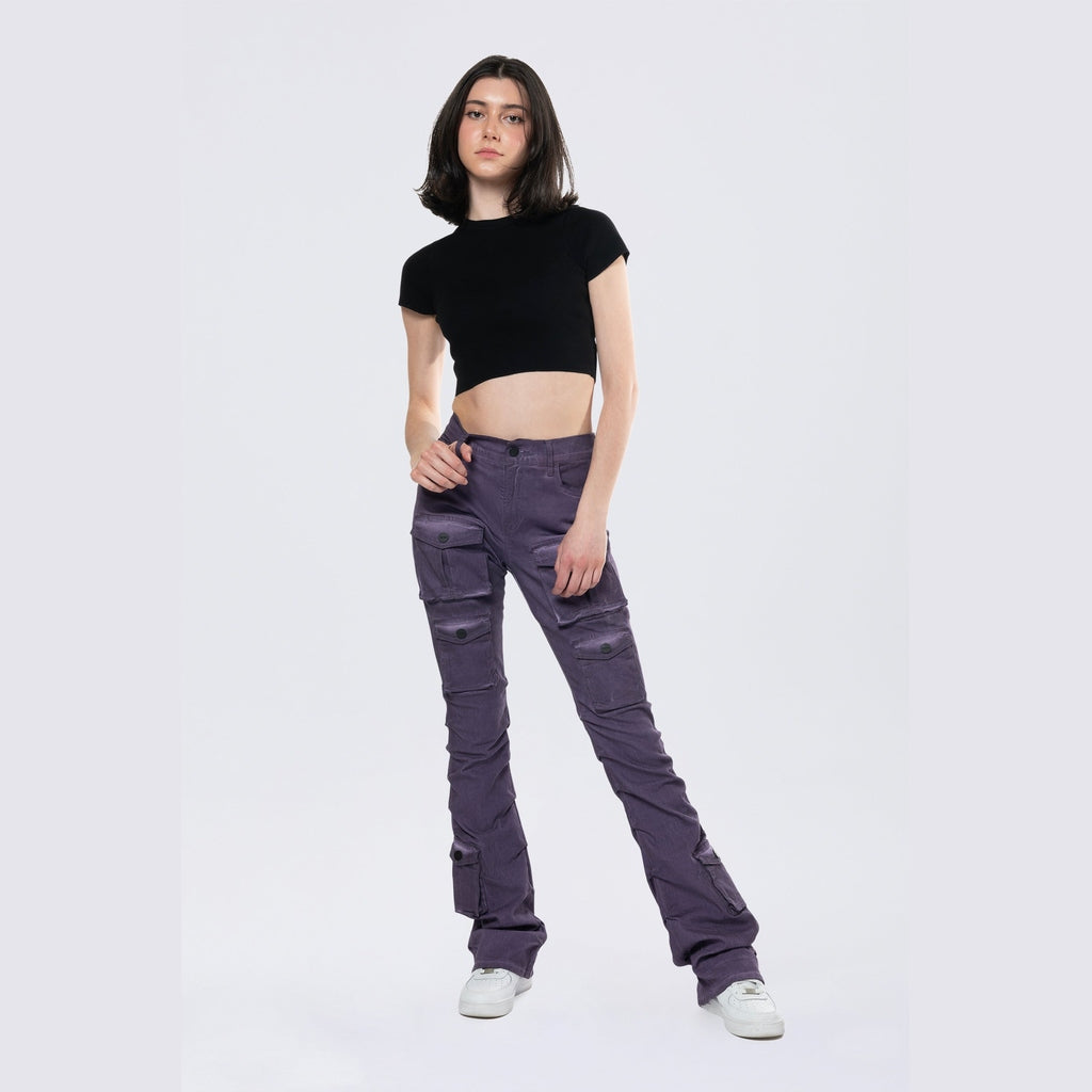 Smoke Rise RED Stacked Pigment Dyed Twill Pants - Purple