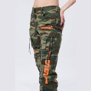 Smoke Rise RED High Rise Stacked Utility Twill Pants - Wood Camo