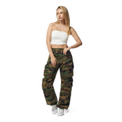 Smoke Rise RED Windbreaker Utility Wide Leg Cargo Joggers - Wood Camo