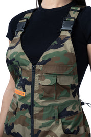 Utility Stacked Overalls - Wood Camo