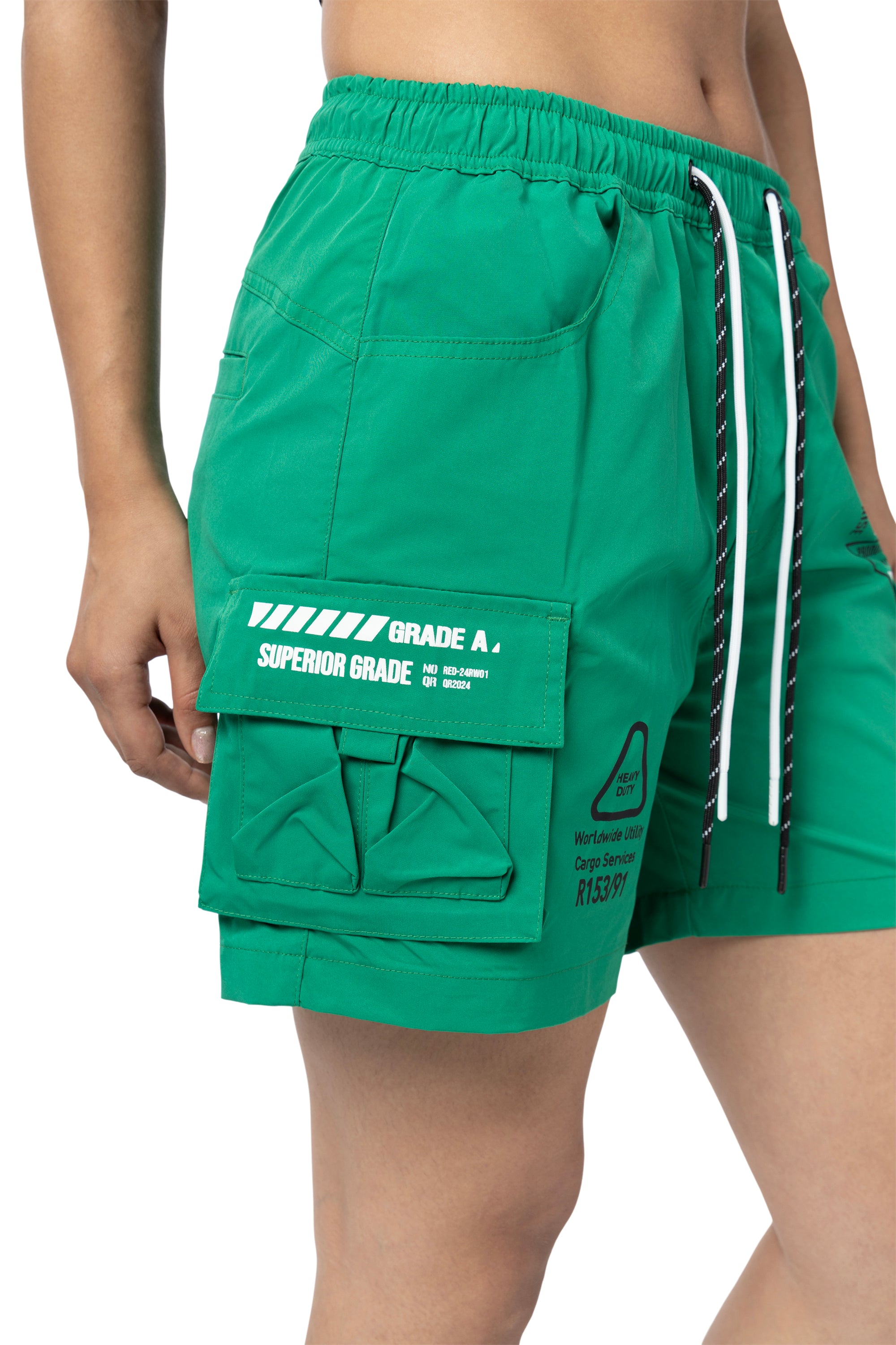 Utility Slouched Shorts - Kelly Green