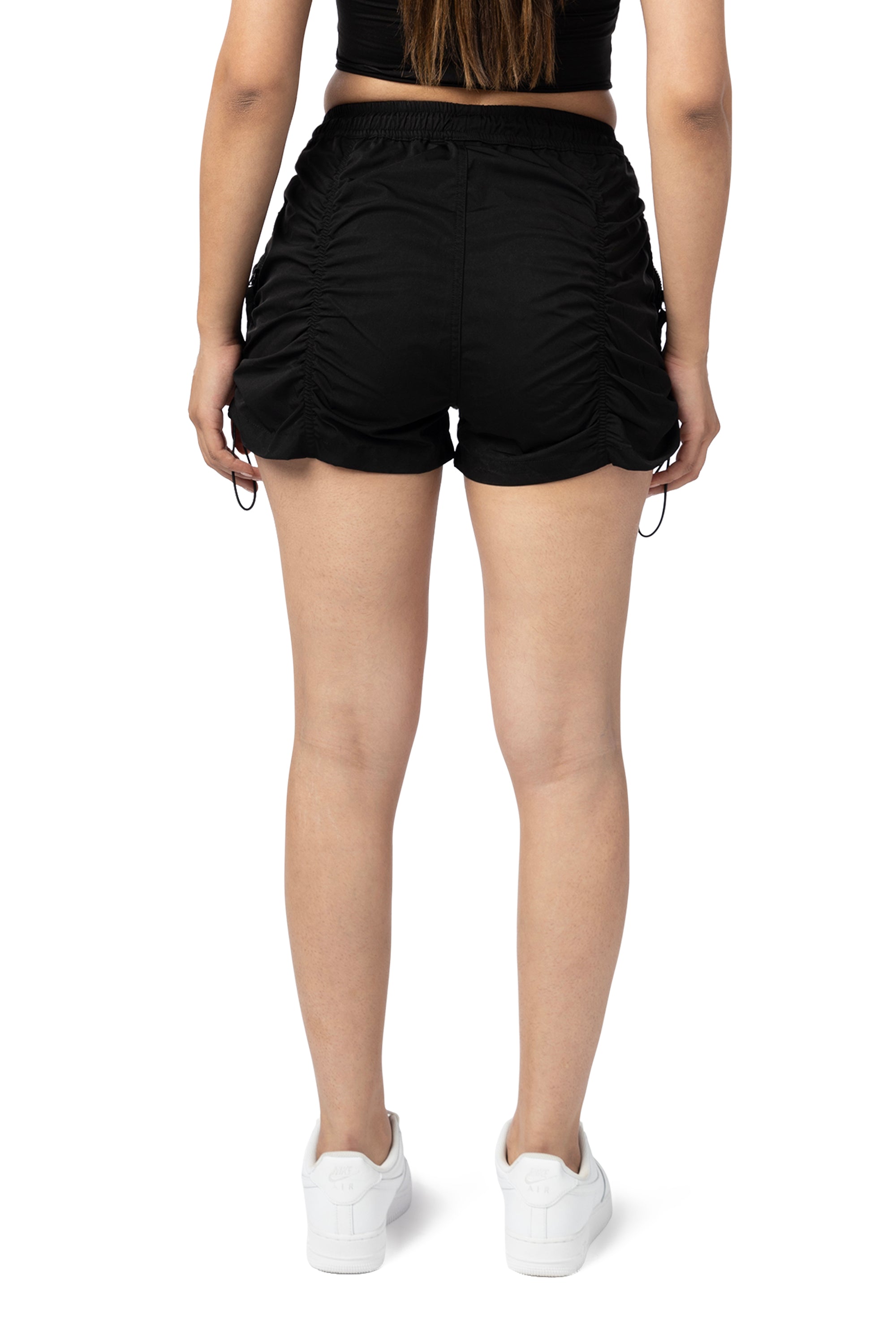 Utility Shirring Shorts - Black
