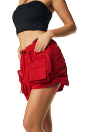 Utility Shirring Shorts - True Red