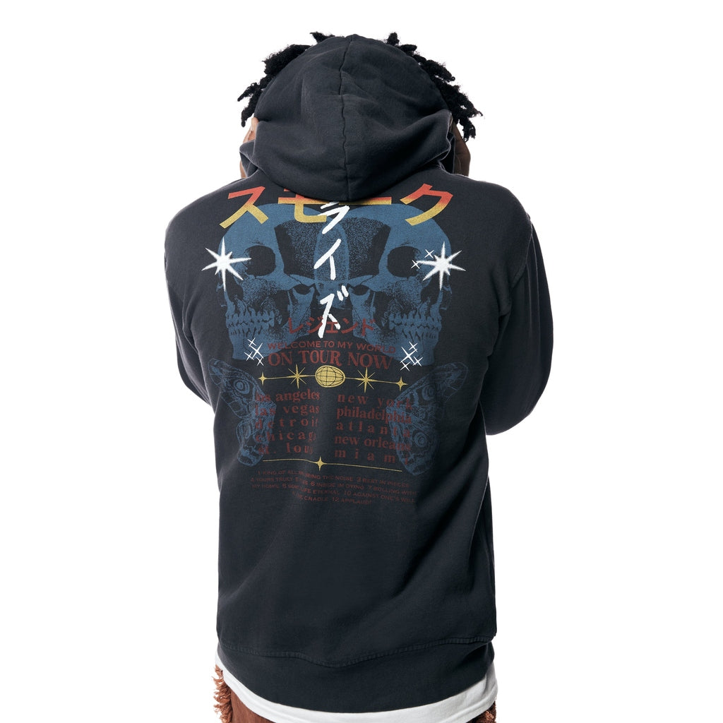 Smoke Rise Tour Graphic French Terry Pullover Hoodie - Black