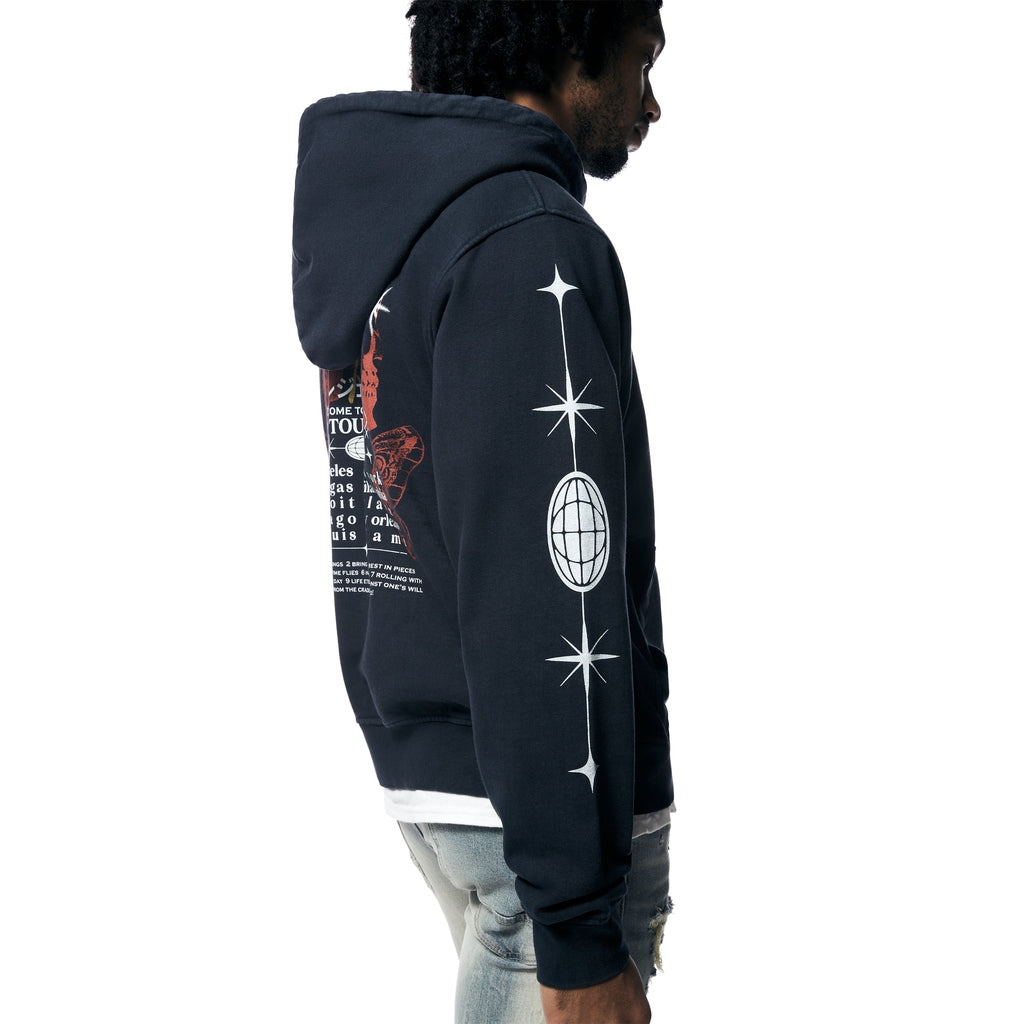 Smoke Rise Tour Graphic French Terry Pullover Hoodie - Navy