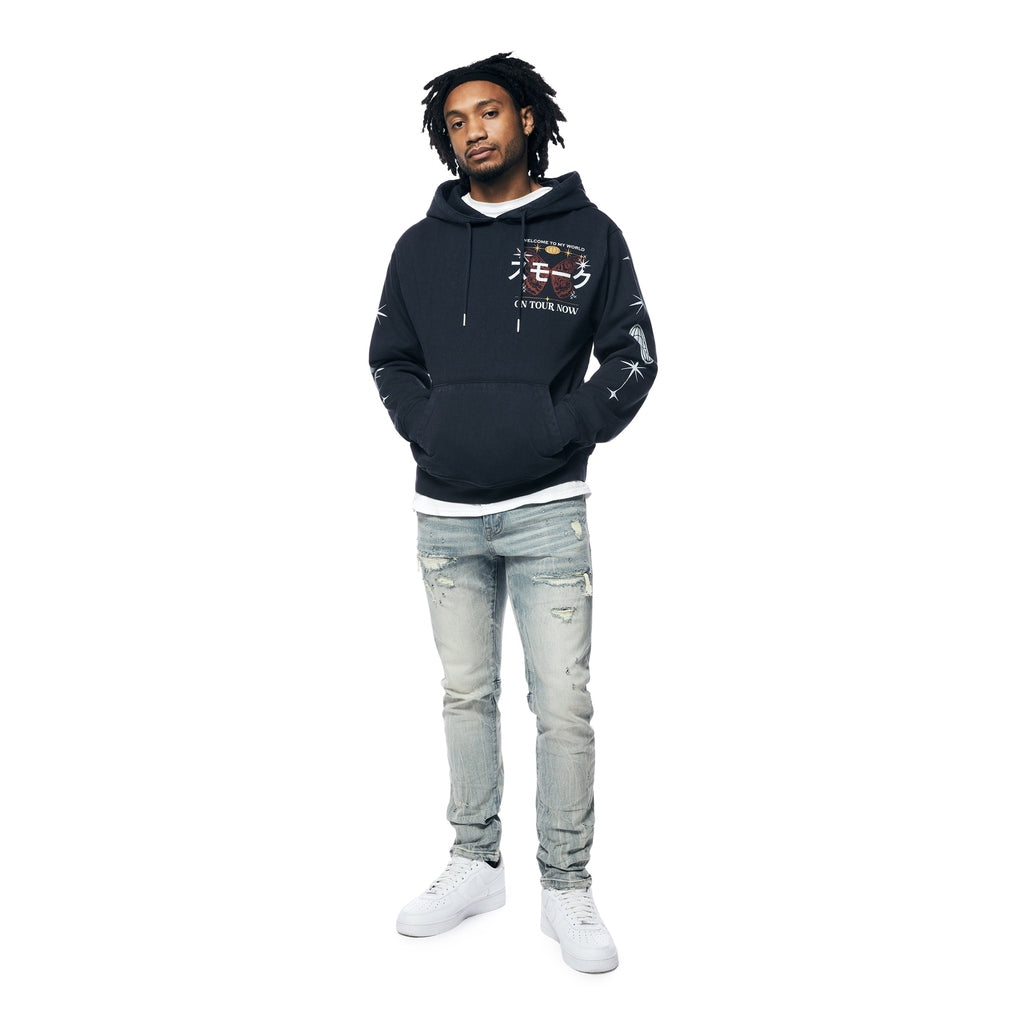 Smoke Rise Tour Graphic French Terry Pullover Hoodie - Navy