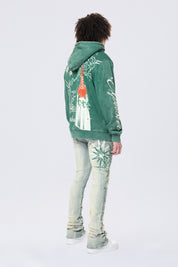 Rhinestone Dystopia Hoodie - Celtic Green