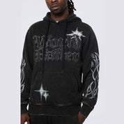 Smoke Rise Rhinestone Dystopia Hoodie - Black