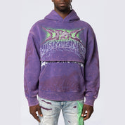 Smoke Rise Dropped Shoulder 2-Fer Dystopian Hoodie - Prism Violet