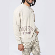 Smoke Rise Graphic Crew Neck Sweatshirt - Khaki