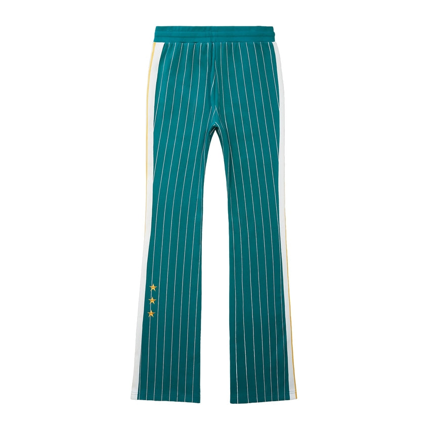 Smoke Rise Pin Striped Varsity Track Pants - Alpine Green