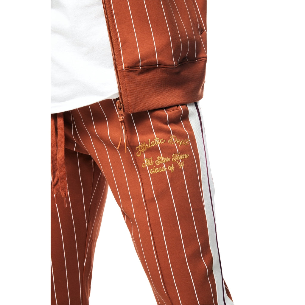 Smoke Rise Pin Striped Varsity Track Pants - Cinnamon