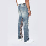 Smoke Rise Long Tapestry Insert Jeans - Elysian Blue