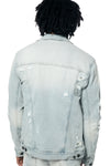 Rip & Repaired Color Denim Jacket - Natick Blue