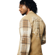 Smoke Rise Embroidered Plaid Backed Jean Jacket - Brulee