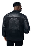 Big and Tall Denim Varsity Jacket - Black