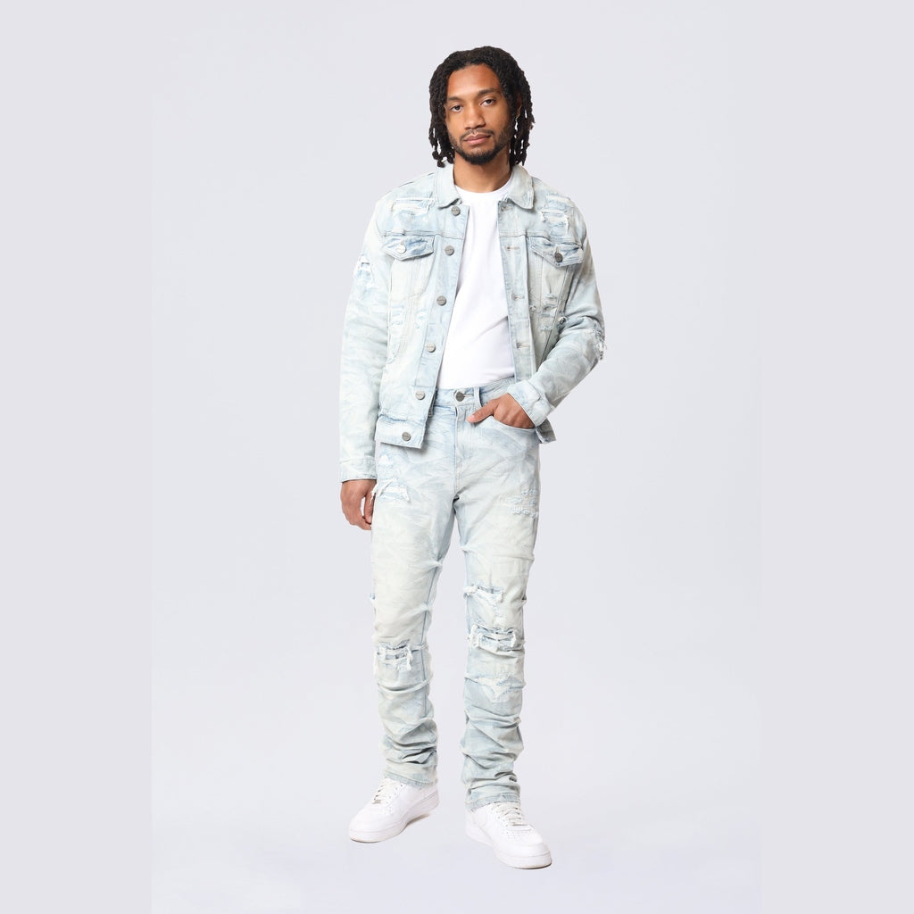 Smoke Rise Lightning Wash Denim Jacket - Marshfield Blue