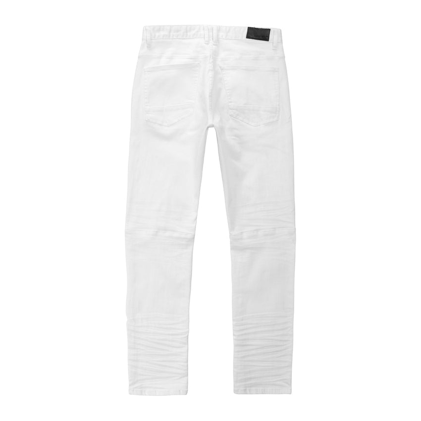 Smoke Rise Rip & Repaired Denim Jeans - White