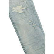 Smoke Rise Heavy Distressed Jeans - Elm Blue