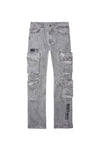 Utility Pigment Dyed Twill Cargo Pants - Light Grey