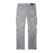 Smoke Rise Utility Pigment Dyed Twill Cargo Pants - Light Grey