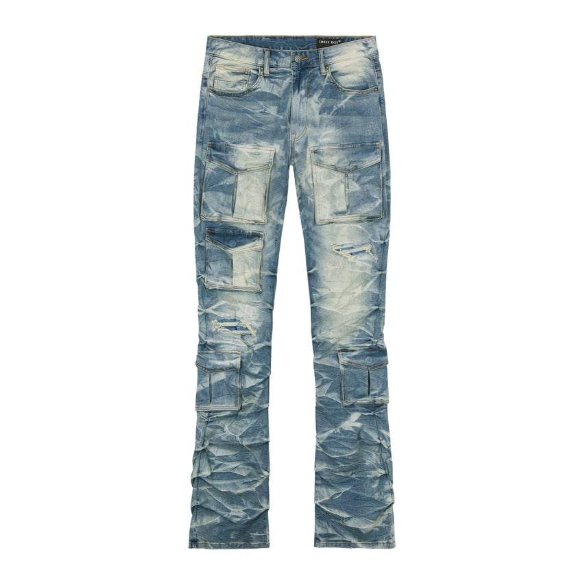 Smoke Rise Stacked Utility Denim Jeans - Clyde Blue