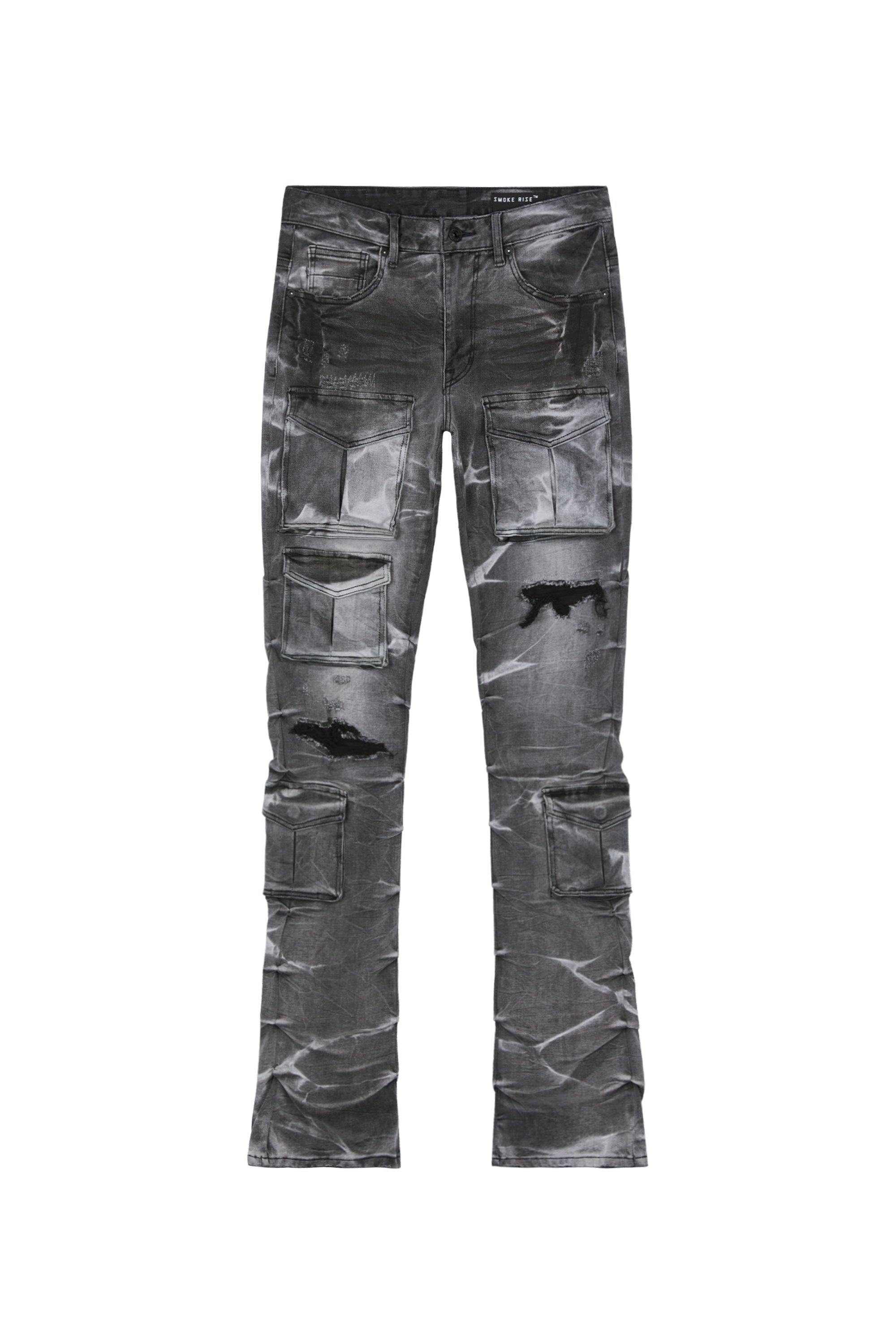 Stacked Utility Denim Jeans - Pluto Grey