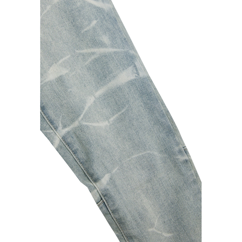 Smoke Rise Lightning Effect Jeans - Industrial Blue