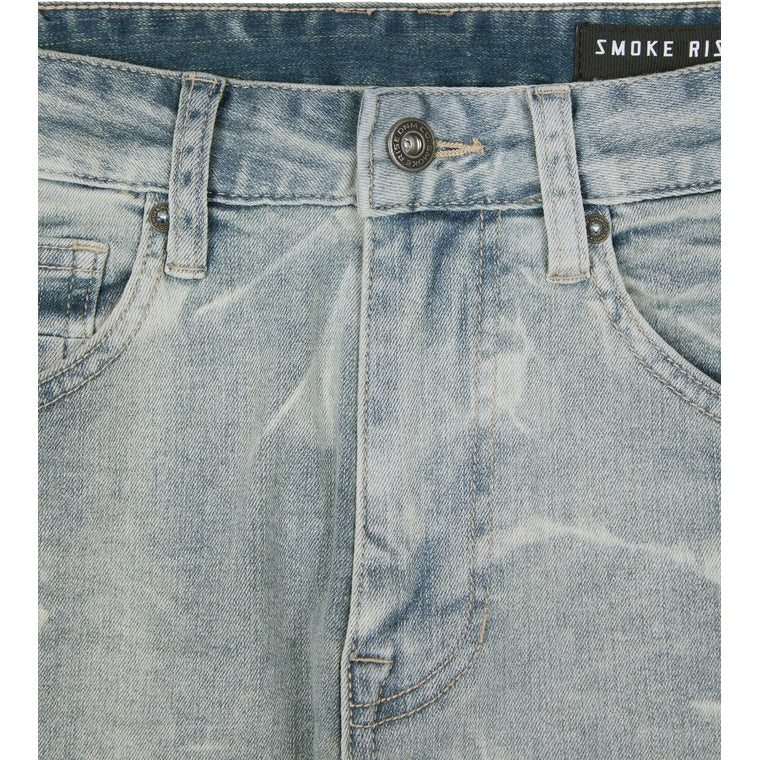 Smoke Rise Lightning Effect Jeans - Industrial Blue